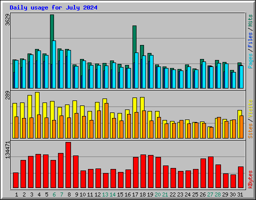 Daily usage for July 2024