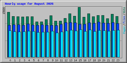 Hourly usage for August 2026